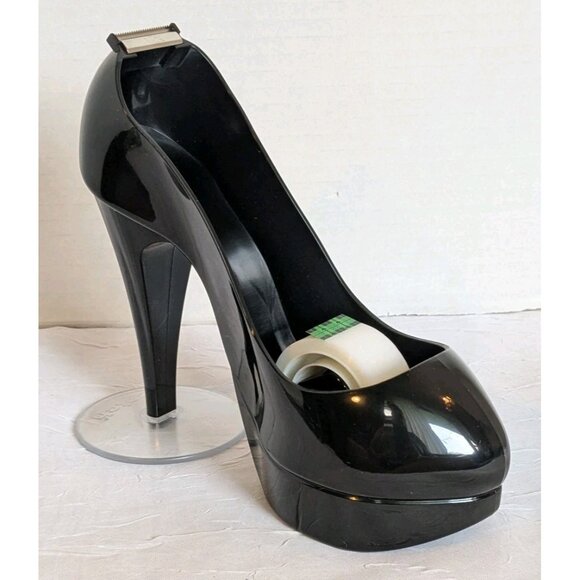NOS Scotch Magic Tape Dispenser Black Stiletto High Heel Shoe 3M Office 2011 Fun - Picture 2 of 13